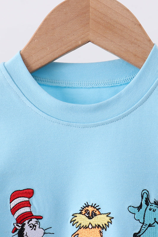 Blue character embroidery bubble