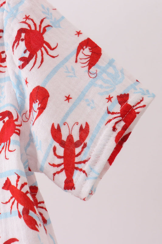 Lobster print muslin top