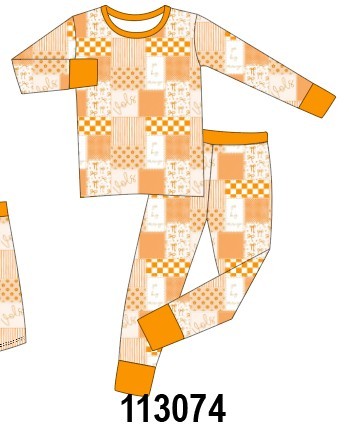 Tennessee floral checkered long sleeve bamboo pajama set