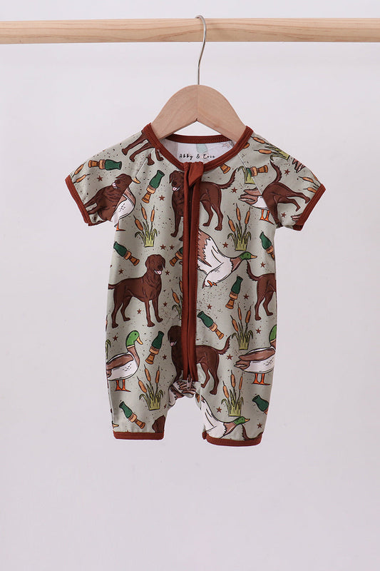 Duck dog hunting bamboo romper