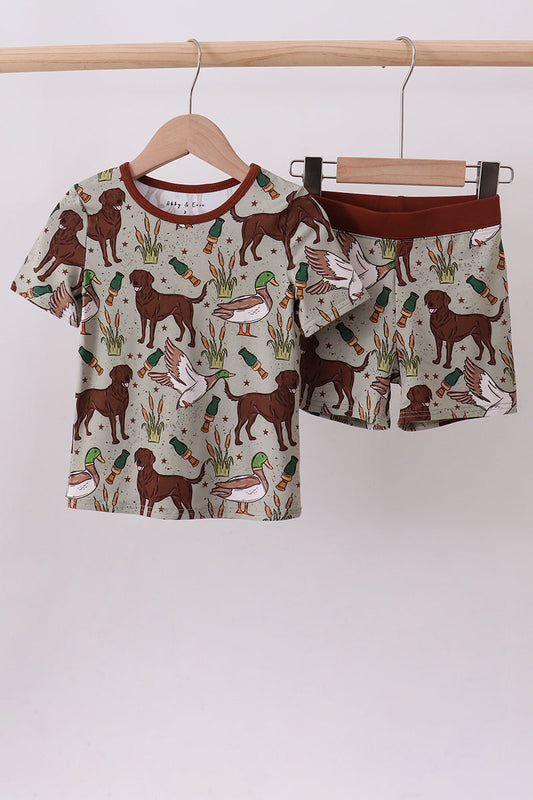 Duck dog hunting bamboo pajama set