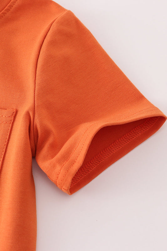 Rust Texas embroidery top