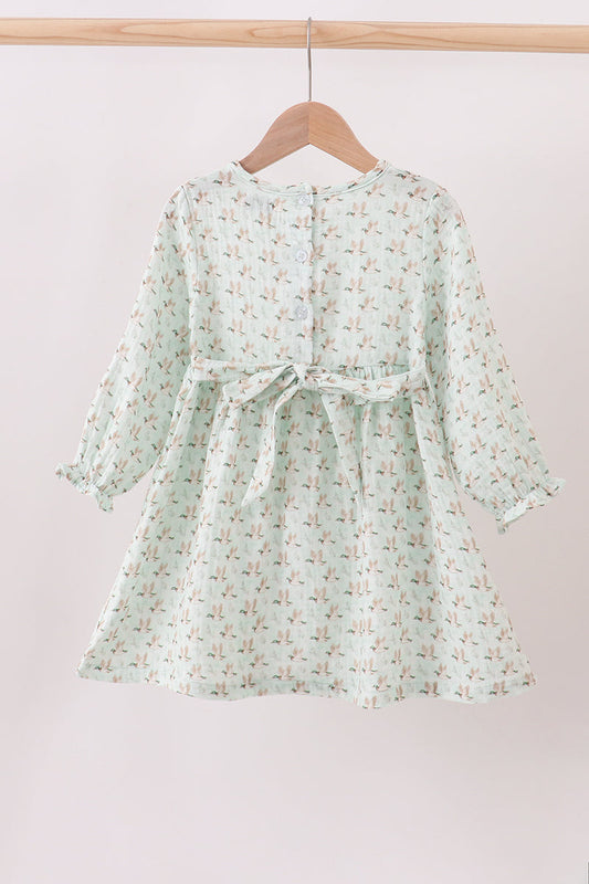 Premium duck print muslin dress