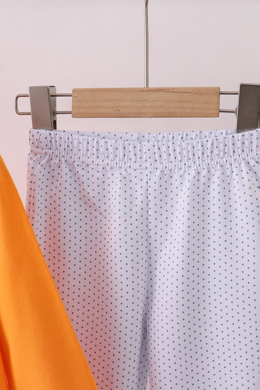 Premium Orange Tennessee puppy football embroidery pants set