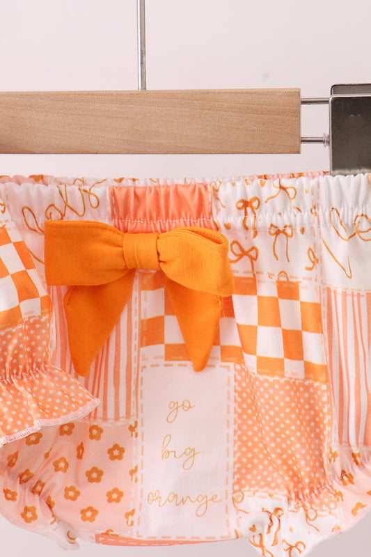 Orange Tennessee patchwork bloomer set