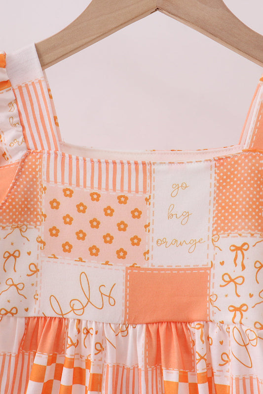 Orange Tennessee patchwork dress