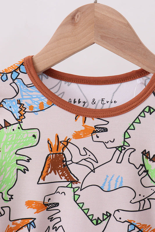 Dinosaur bamboo pajama set