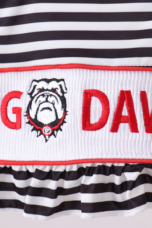 Georgia go dawgs embroidery stripe 2pc swimsuit