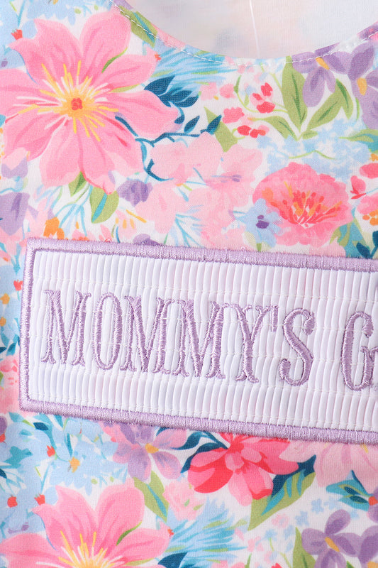 Purple MOMMY'S GIRL smocked bloomer set