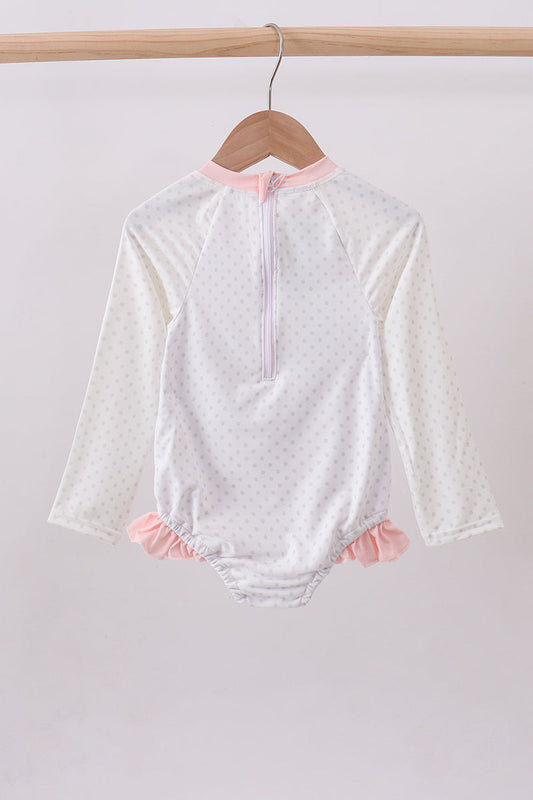 Character applique ruffle rashguard