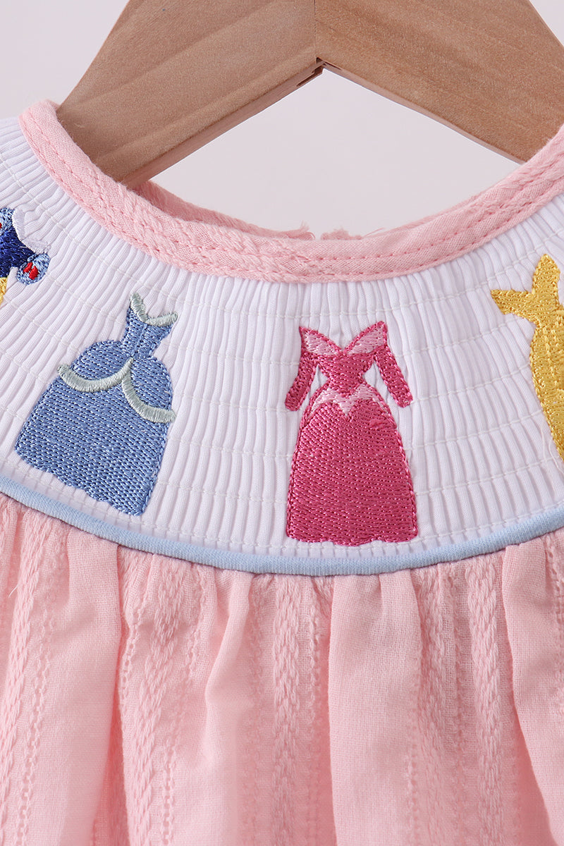 Pink princess smocked bubble