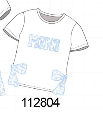 White MAMA bow applique mom&me top