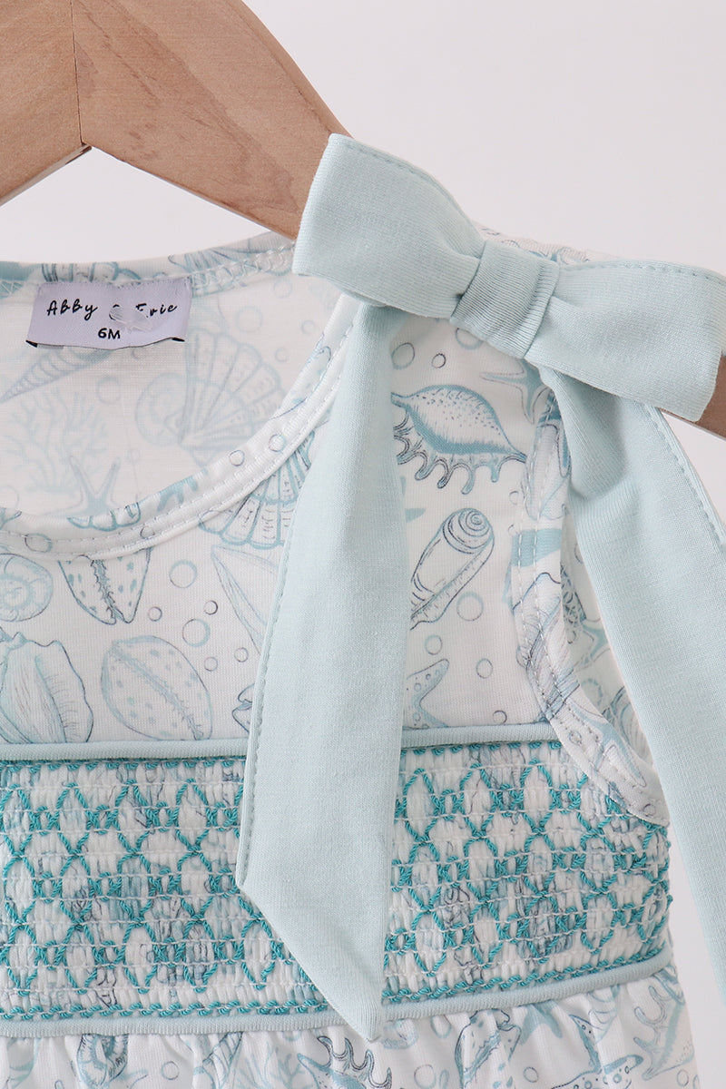 Sea shell smocked bubble