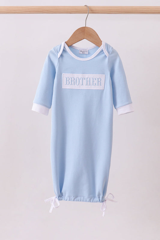 Blue brother embroidery gown