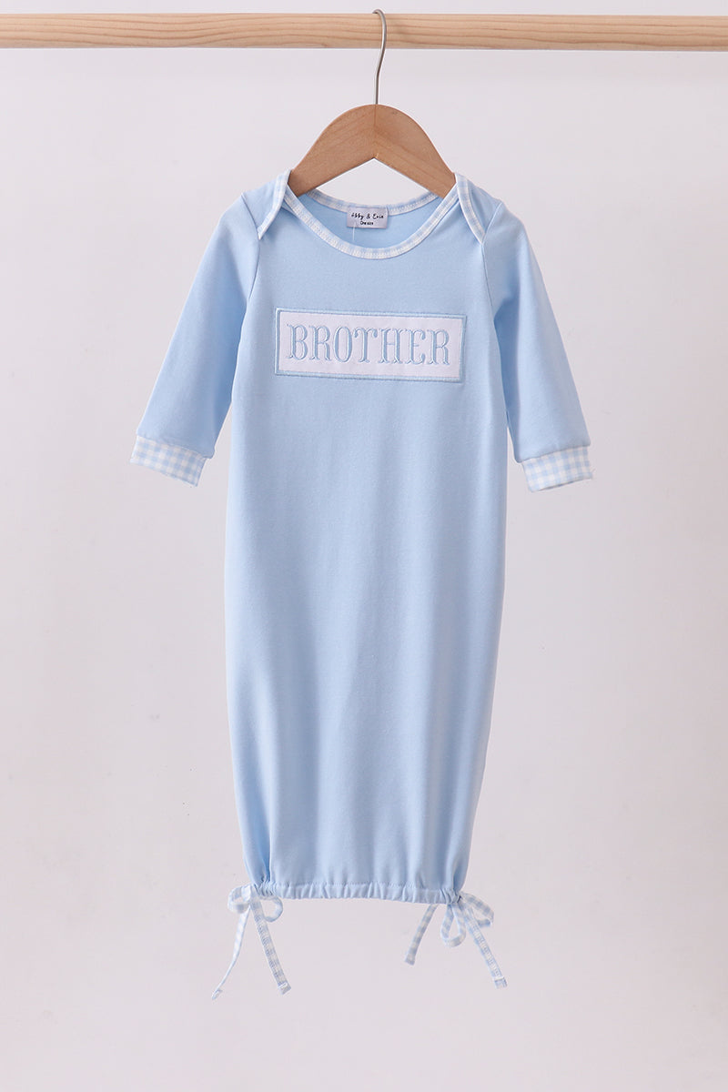 Blue brother embroidery gown