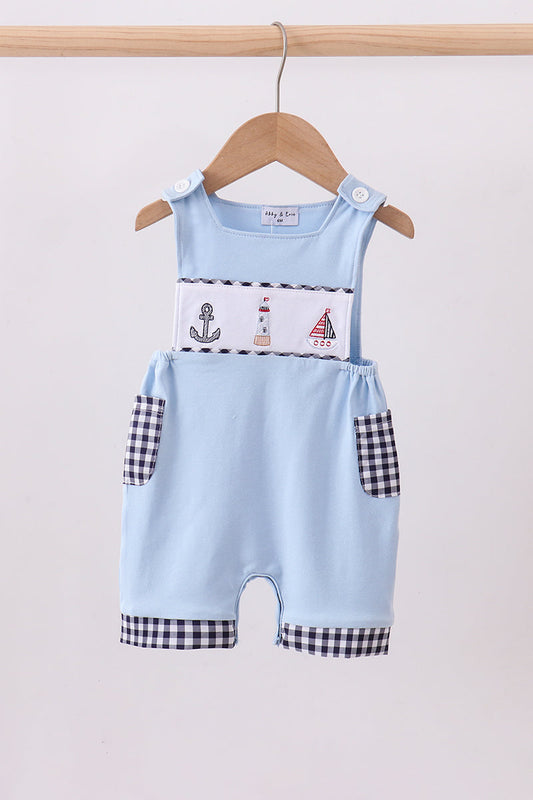 Blue sailboat embroidery jonjon