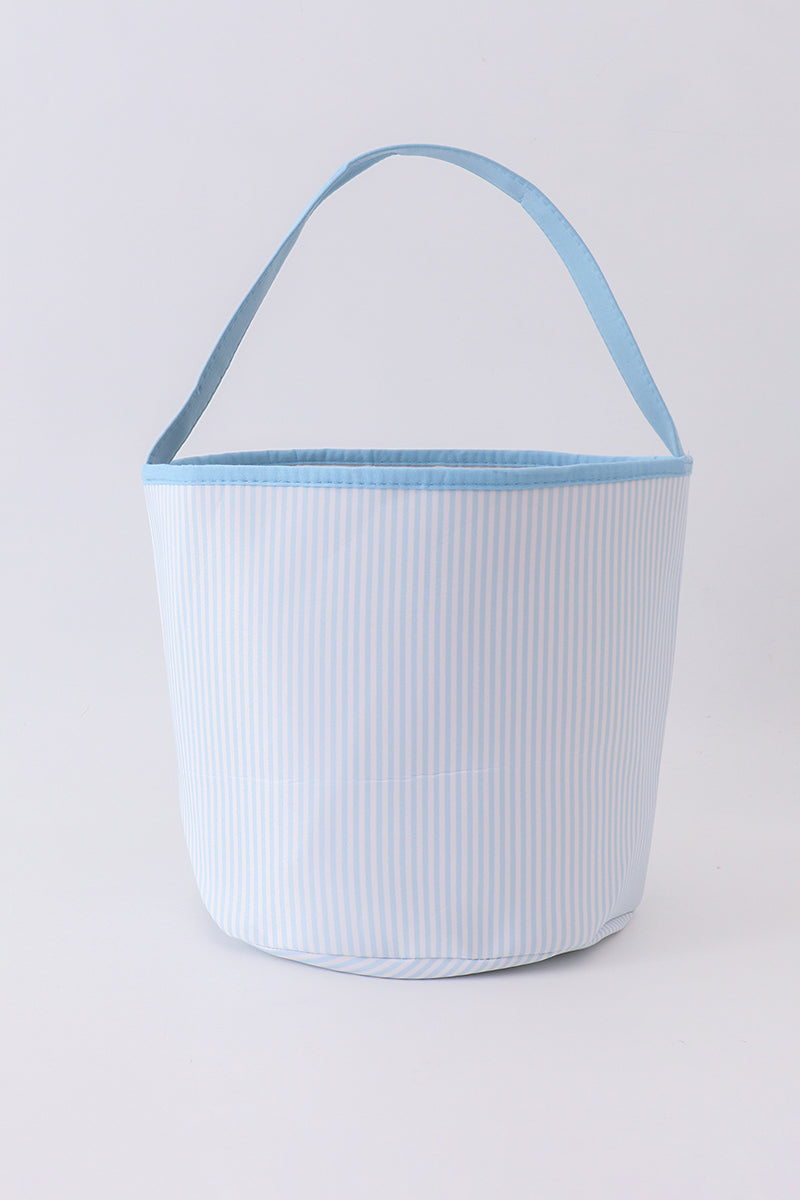 Blue stripe bunny basket