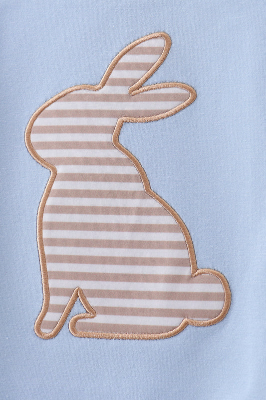Blue bunny applique top