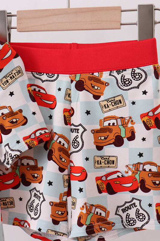 Red character bamboo pajama set