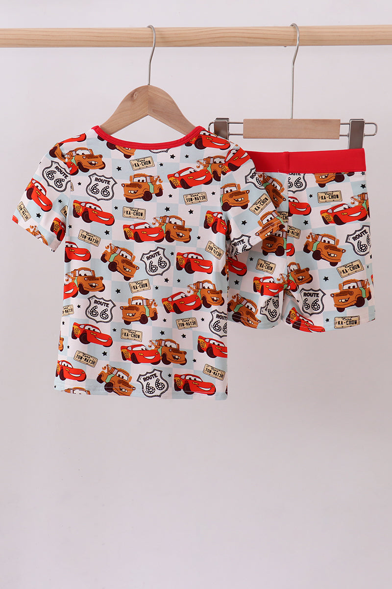 Red character bamboo pajama set