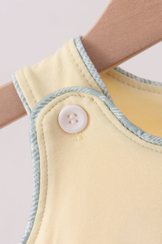 Yellow plaid bunny applique bubble