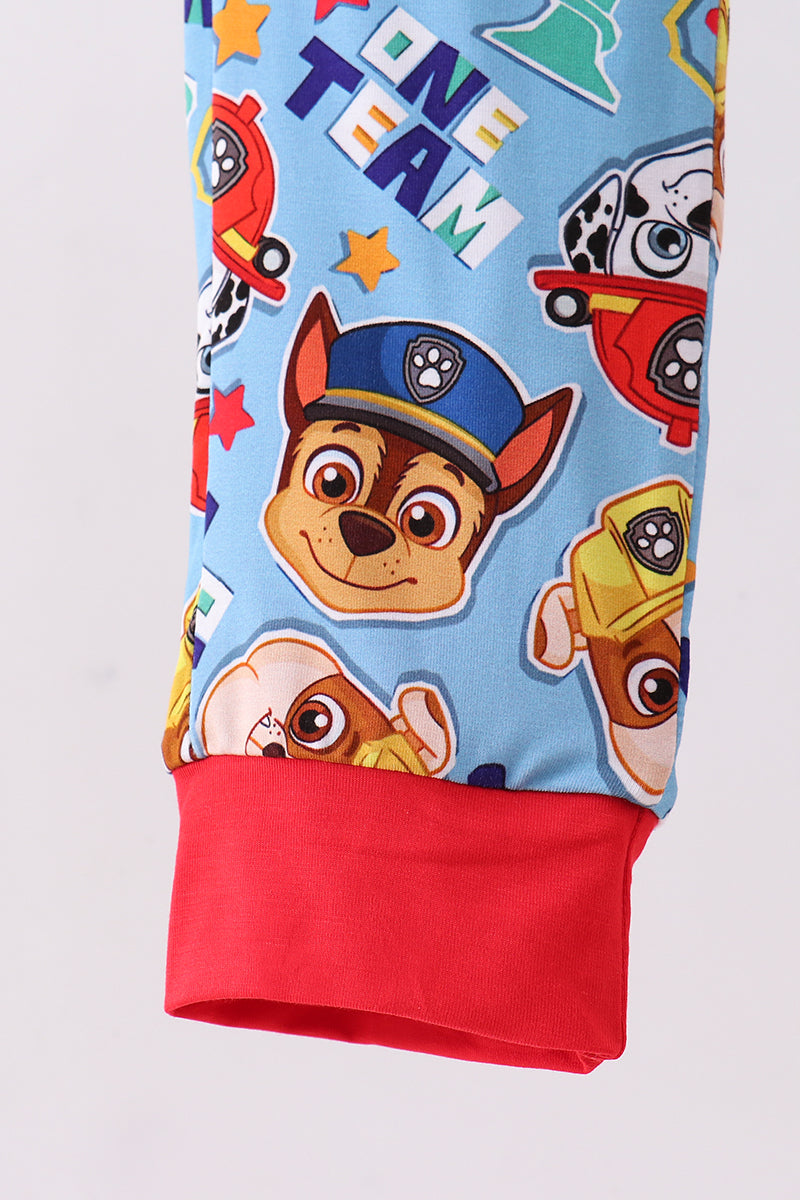 Blue character bamboo pants