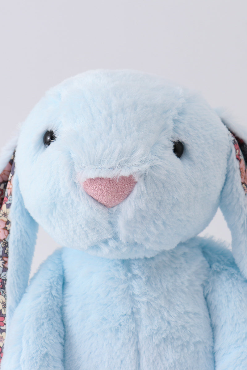 Blue floral plush bunny