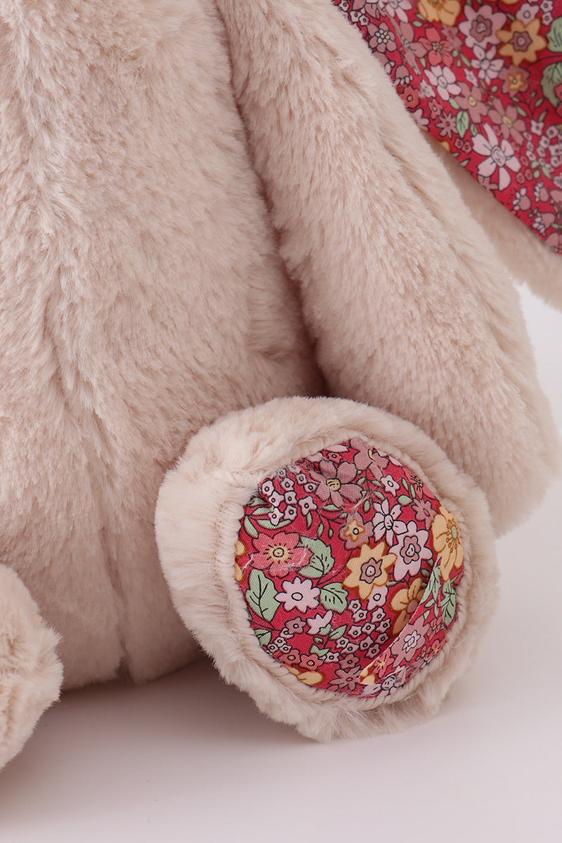 Blush floral plush bunny
