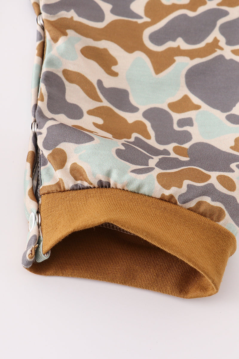 Halloween camouflage applique romper