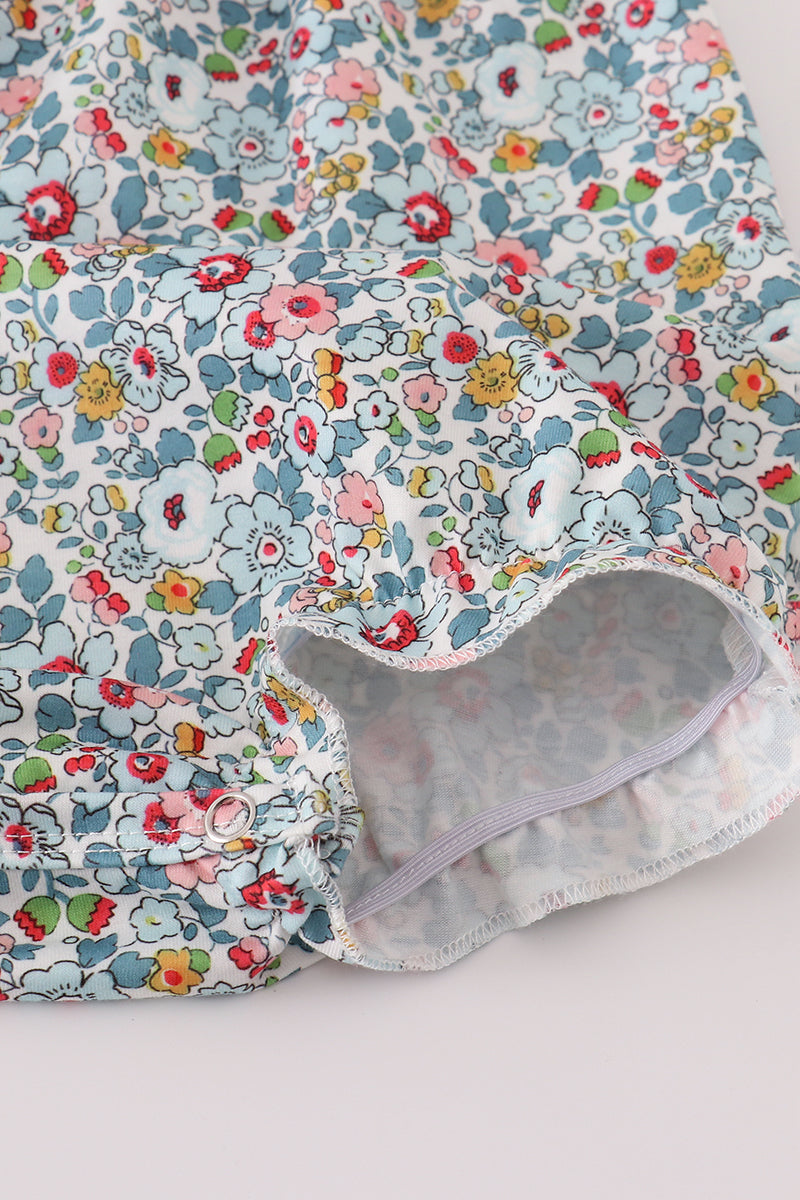 Blue meadow charm lace ruffle bubble