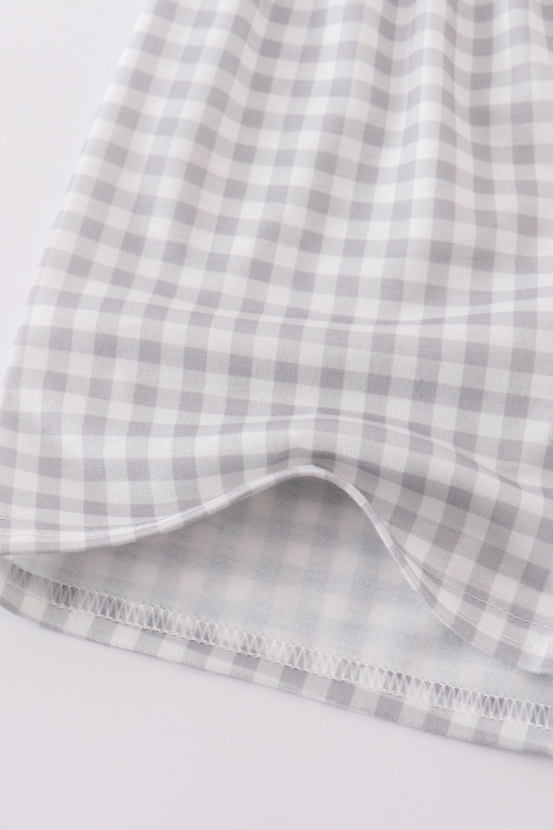 Green bunny applique set