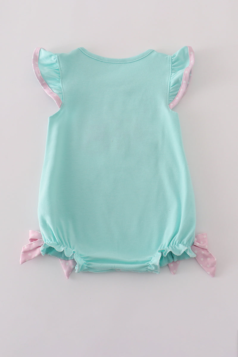 Blue character applique bubble