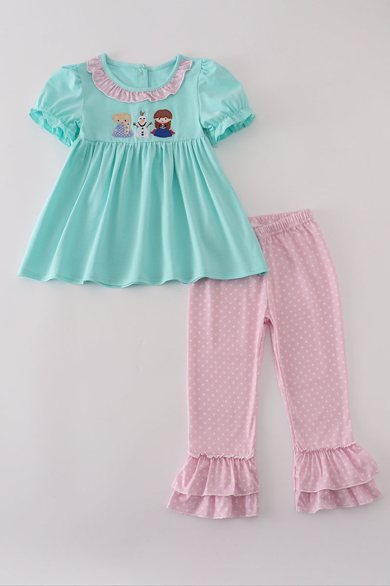 Blue character applique dress