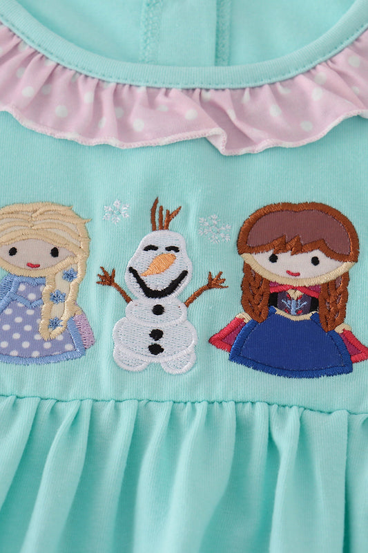 Blue character applique dress