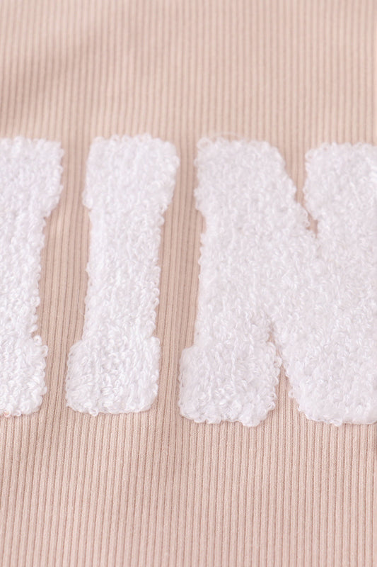 Cream MINI french knot pants set