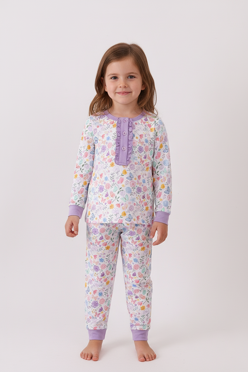 Premium butterfly garden bamboo pants set