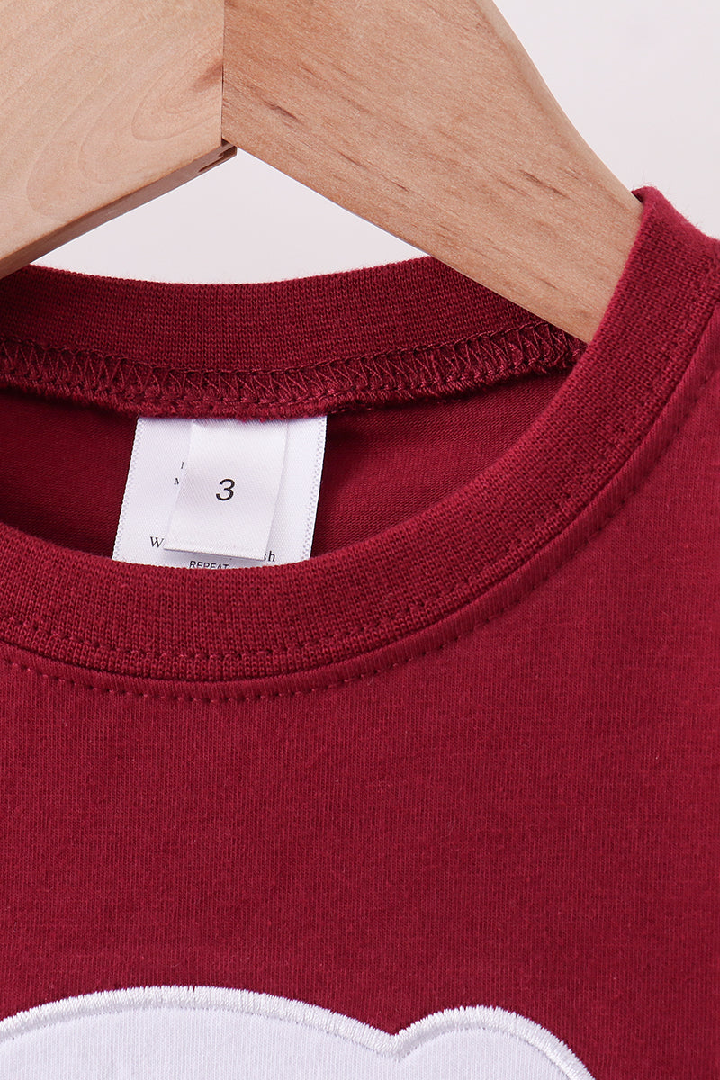 Premium Maroon Georgia bulldog applique top
