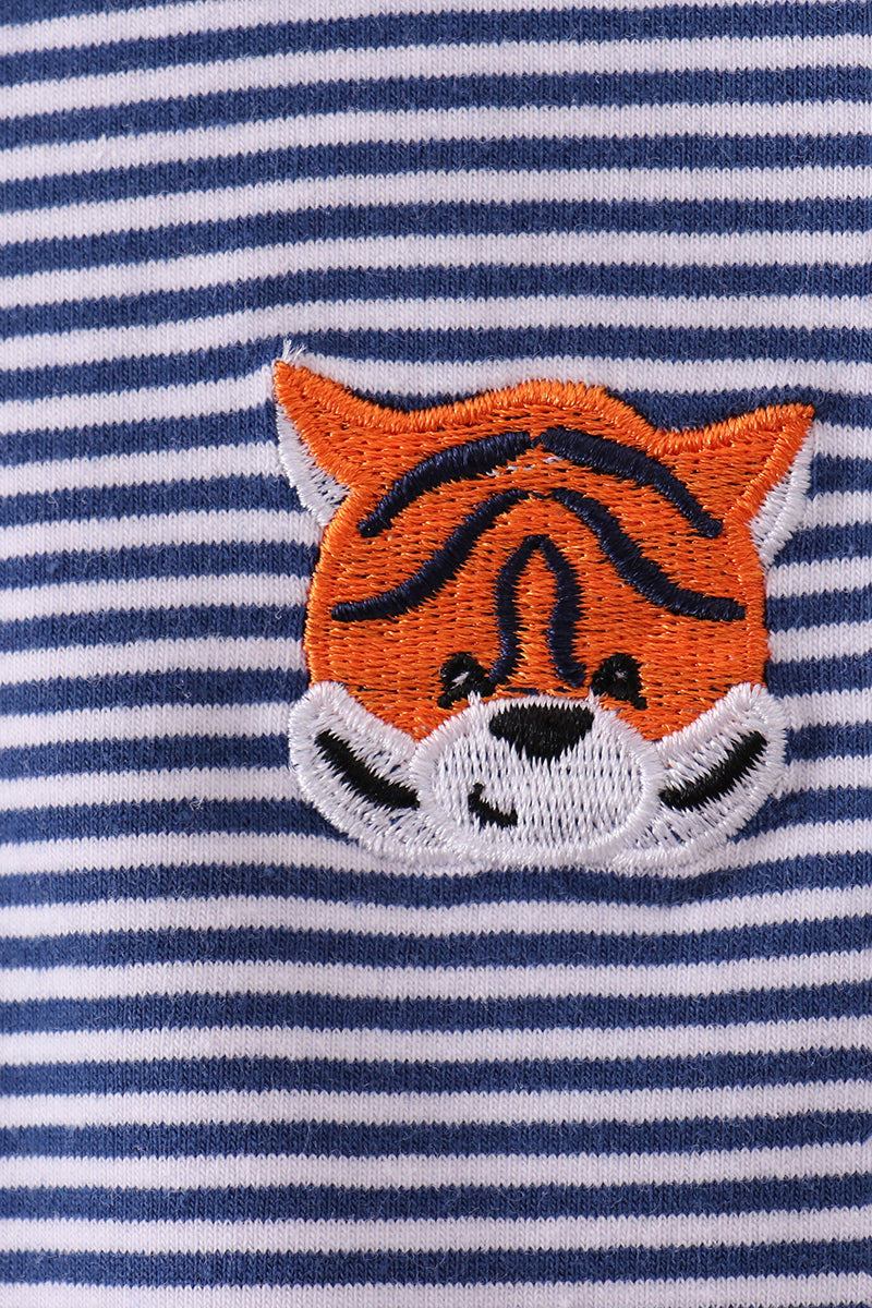 Premium Blue Auburn stripe tiger top