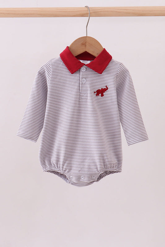 Premium Maroon Alabama elephant embroidery stripe bubble