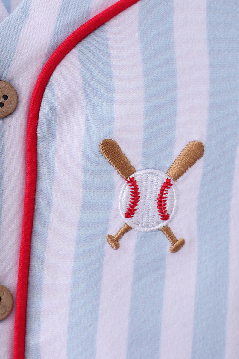 Blue baseball stripe bubble