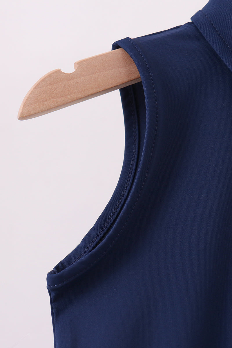 Blue everyday Collared Tank