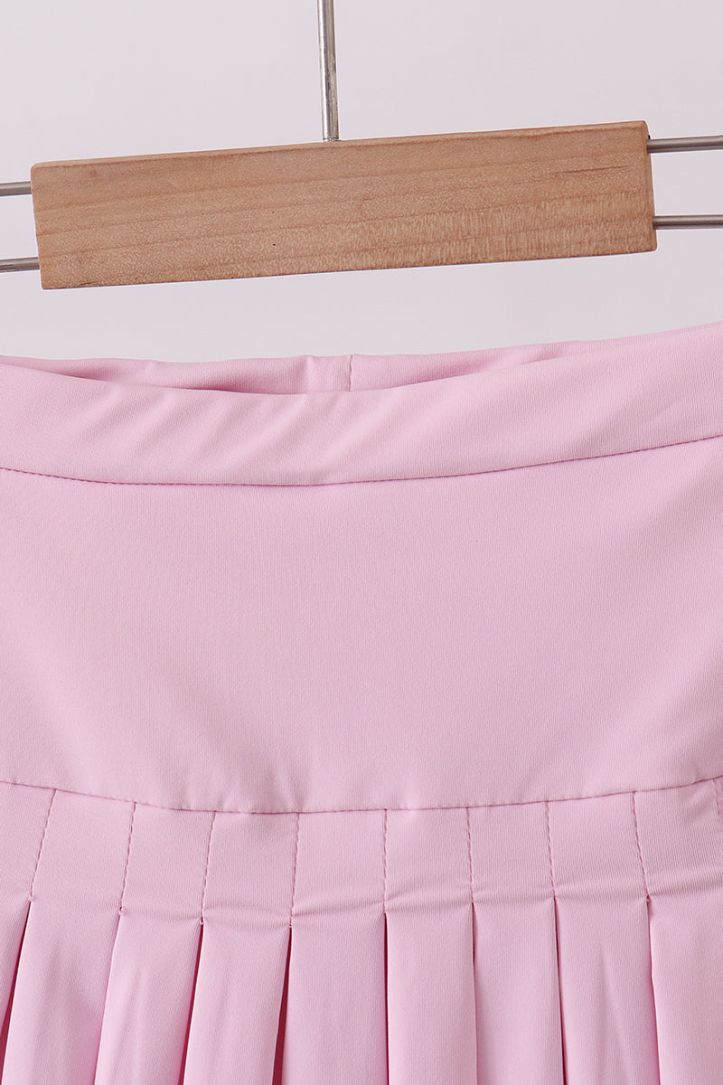 Pink pleated skort