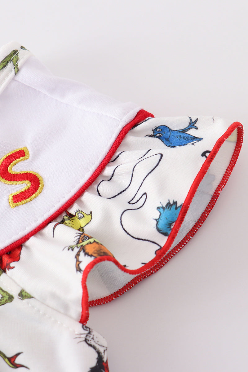 Dr.Seuss embroidery girl bubble