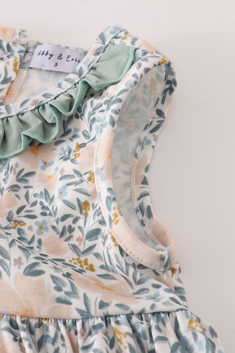 Fall floral print ruffle mom&me dress