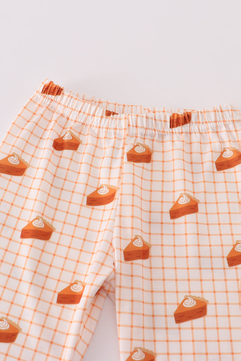 Cream sweet as pie print pajamas set