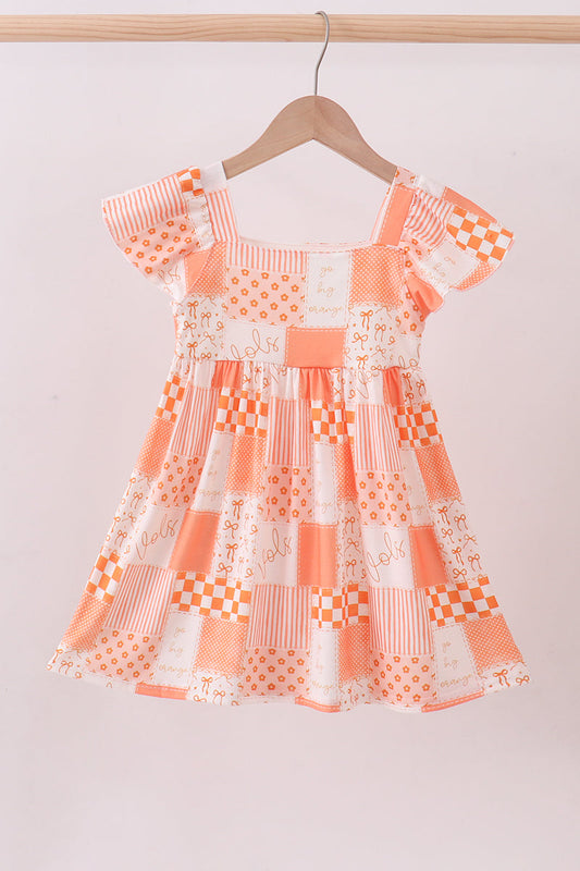 Orange Tennessee patchwork dress