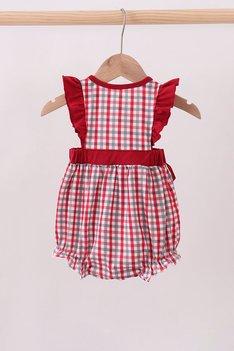 Alabama roll tide smocked ruffle plaid bubble