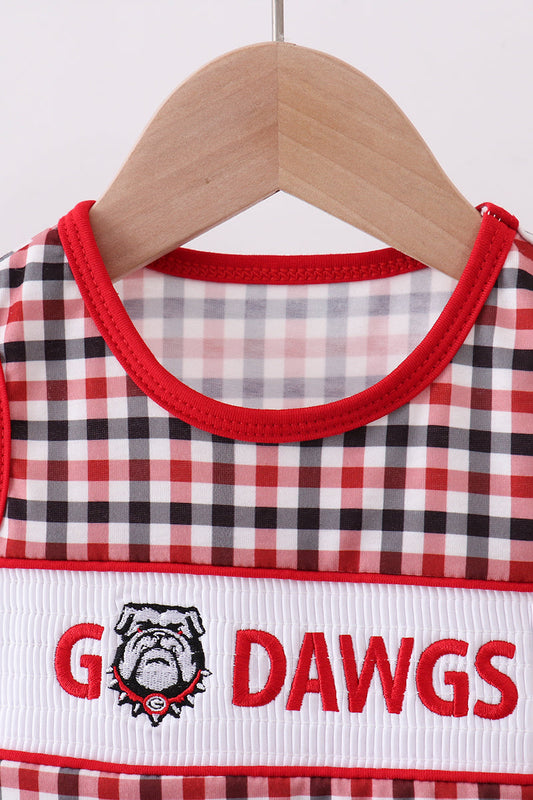 Georgia go dawgs embroidery plaid bubble
