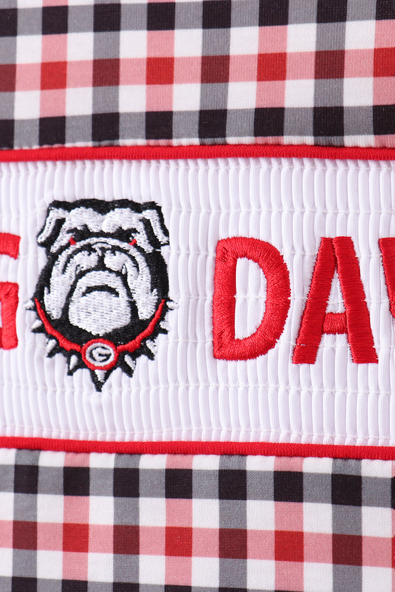 Georgia go dawgs embroidery plaid ruffle shorts set