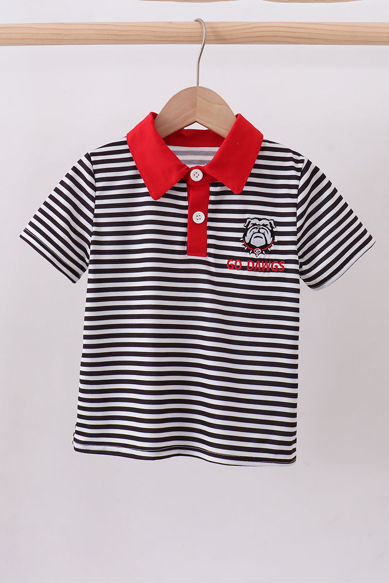 Georgia go dawgs embroidery stripe top
